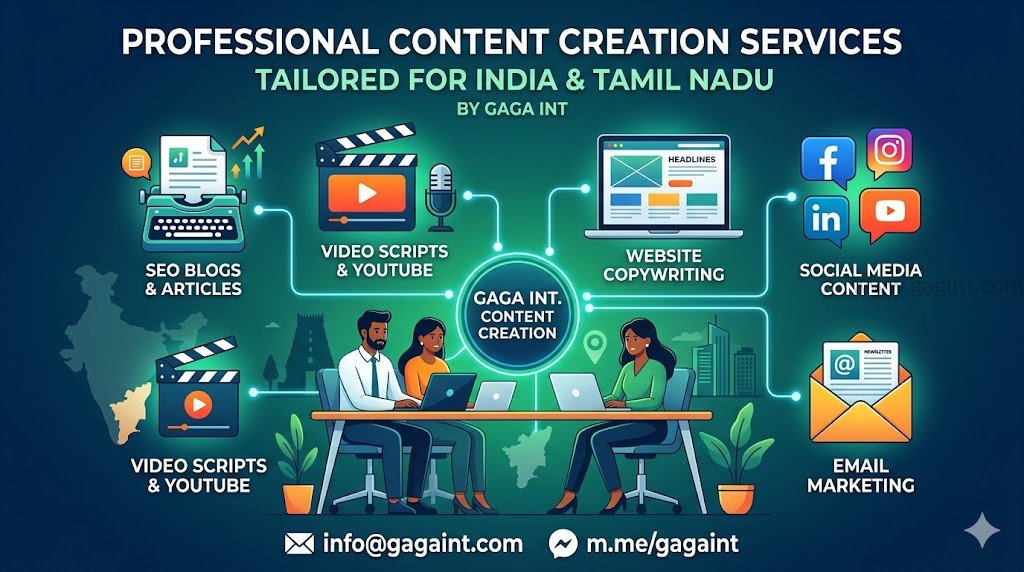 Top-Tier Content Creation Services in India & Tamil Nadu | GAGA INT